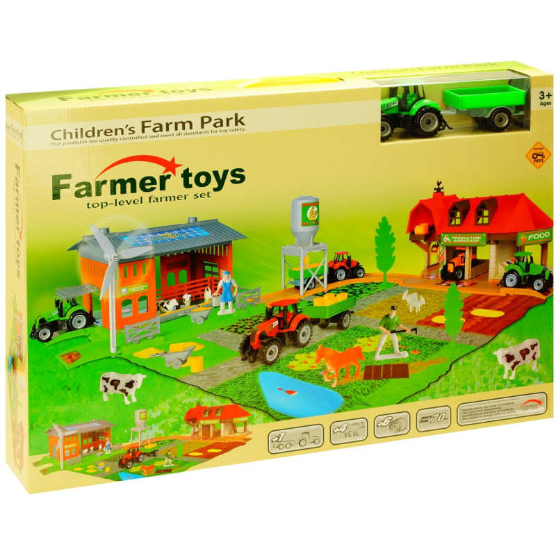 * 0767 WIELKI ZESTAW FARMA ZWIERZĘTA TRAKTOR STODOŁA
