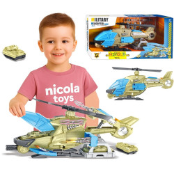 * 2037 Helikopter Wojskowy Zabawka dla Dzieci + Pojazd Militarny Wojsko