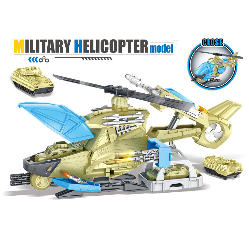 * 2037 Helikopter Wojskowy Zabawka dla Dzieci + Pojazd Militarny Wojsko