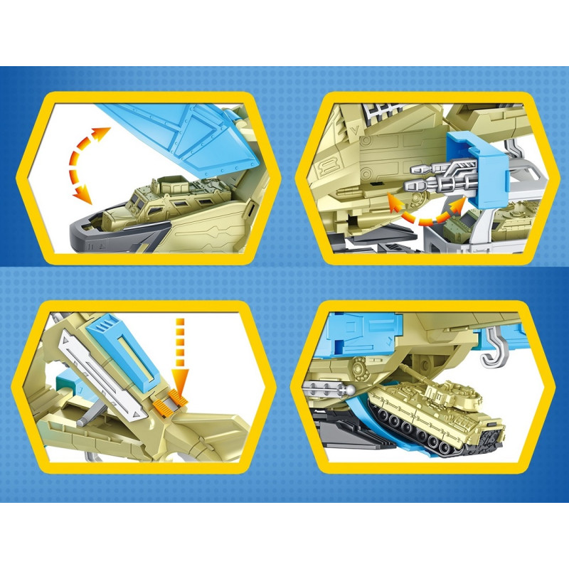 * 2037 Helikopter Wojskowy Zabawka dla Dzieci + Pojazd Militarny Wojsko