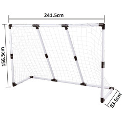 * 5731 ZESTAW 2w1 WIELKA BRAMKA PIŁKARSKA 241cm ZESTAW BRAMEK ŚLEDZIE