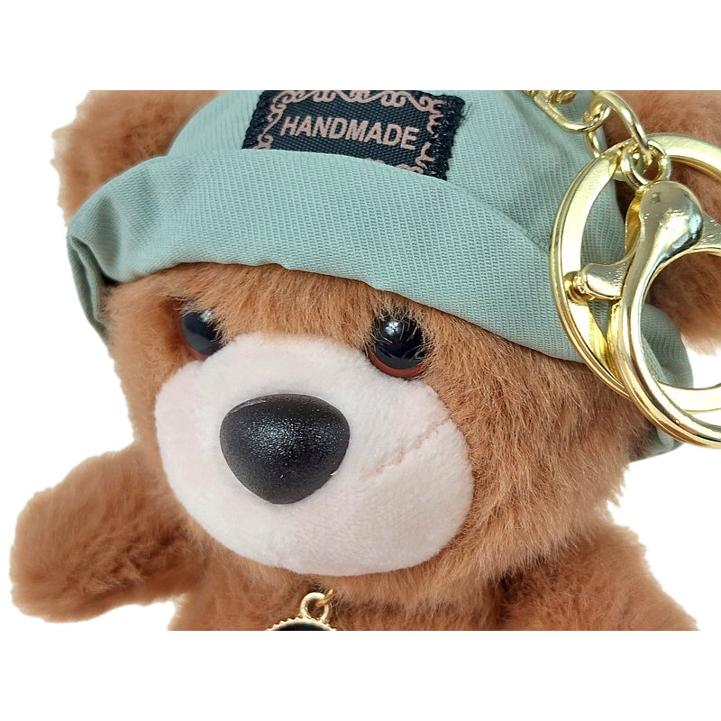 7451 Brelok Pluszowy Miś w czapce Maskotka do Kluczy Torebki Plecaka Pluszak