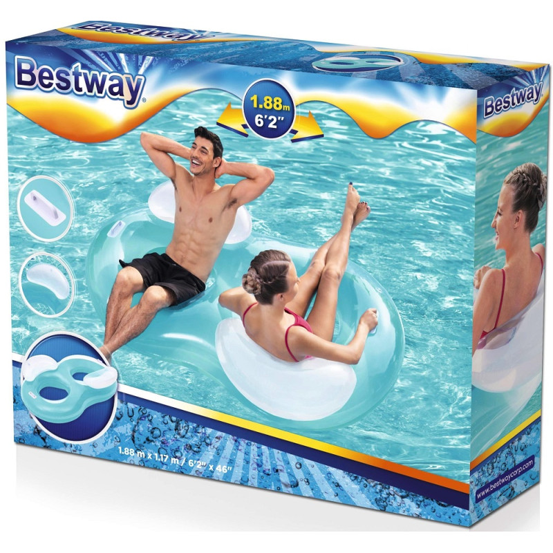 43009 DUŻY 188cm DMUCHANY FOTEL DWUOSOBOWY BESTWAY 