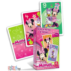 2457 Gra karciana Myszka Minnie Piotruś i memo karty 2w1