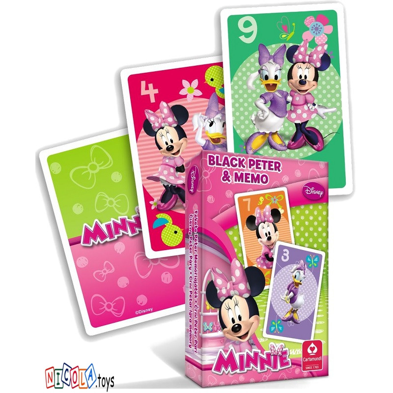 2457 Gra karciana Myszka Minnie Piotruś i memo karty 2w1