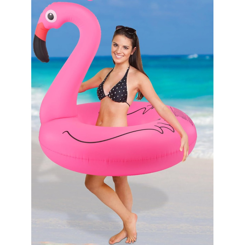 * 5366 DUŻE 90cm DMUCHANE KOŁO FLAMING DO PŁYWANIA KÓŁKO 