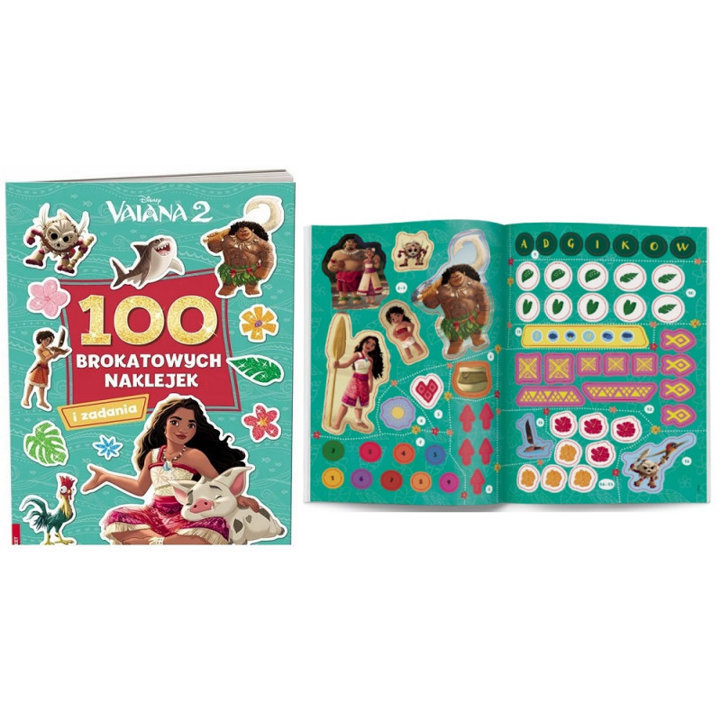 5334 Disney Vaiana 2 100 Brokatowych Naklejek Praca Zbiorowa 