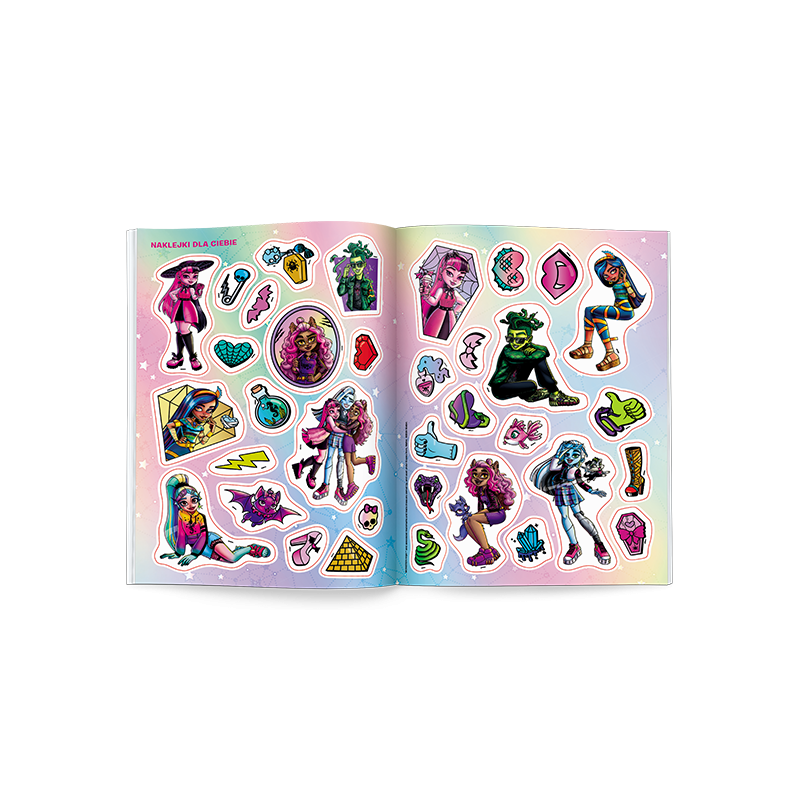 3996 Monster High 100 Brokatowych Naklejek Praca Zbiorowa 