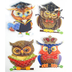 8736 NAKLEJKI NA ŚCIANĘ 5D SOWY DEKORACJA