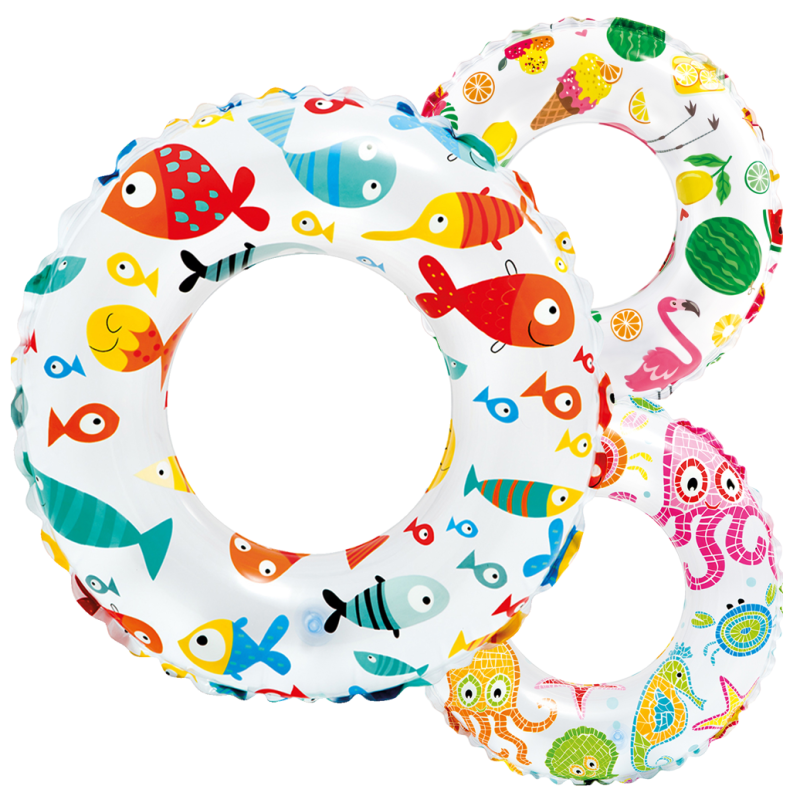 59241 Koło do Pływania Dmuchane dla Dzieci 61 cm Basen Plaża 3 Wzory Intex