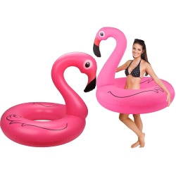 * 5366 DUŻE 90cm DMUCHANE KOŁO FLAMING DO PŁYWANIA KÓŁKO 