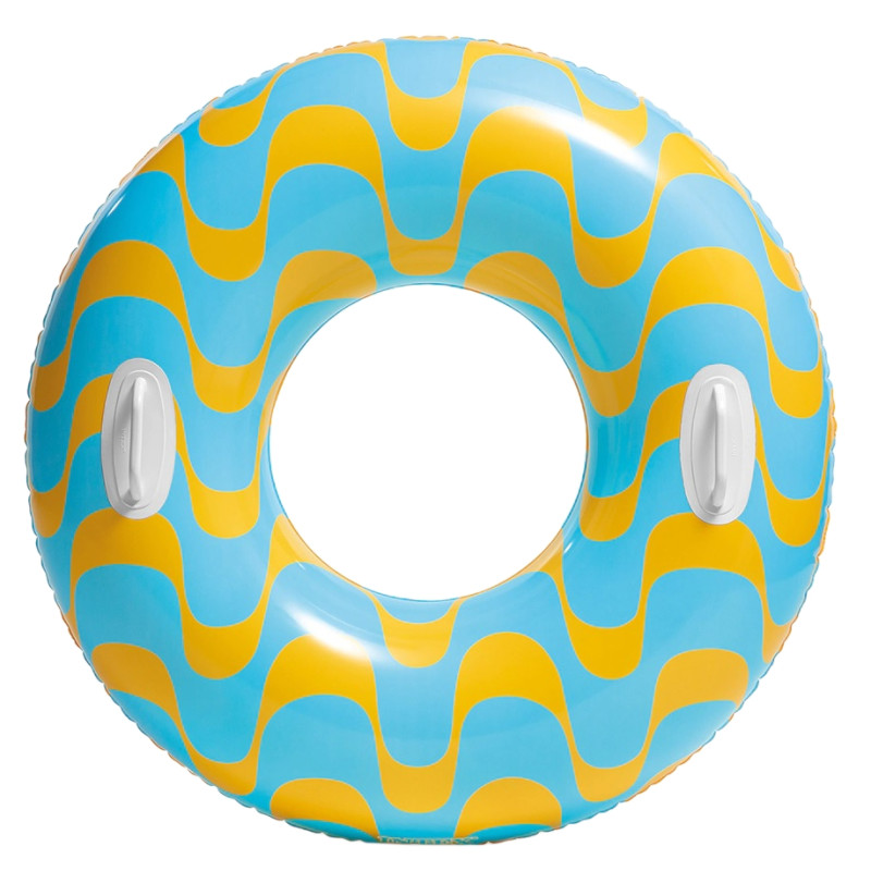 59256-N  Koło do pływania dmuchane 91 cm fala z uchwytami materac plaża basen INTEX