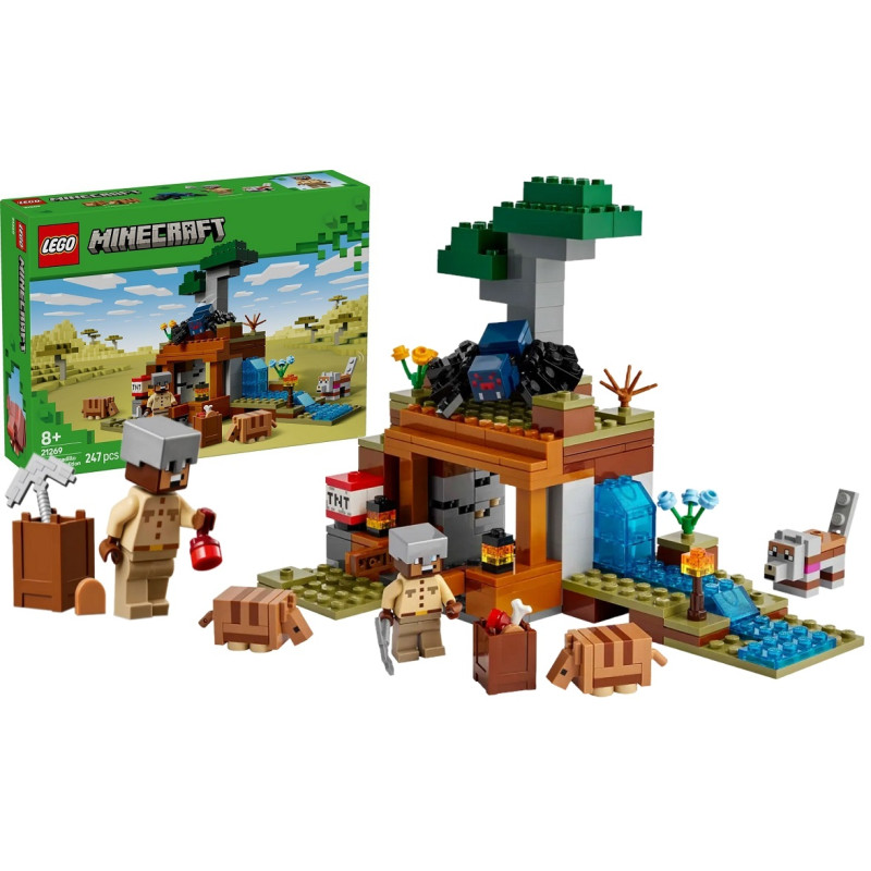 21269 Klocki Lego Minecraft Wyprawa do pancernikowej kopalni 247 elementów