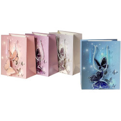 6356 Torba torebka prezentowa urodzinowa motylki nadruk 23 x 18 x 10 cm 