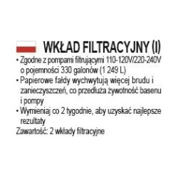 58093 Filtr wkład do pompy basenowej typ I Bestway 2 szt