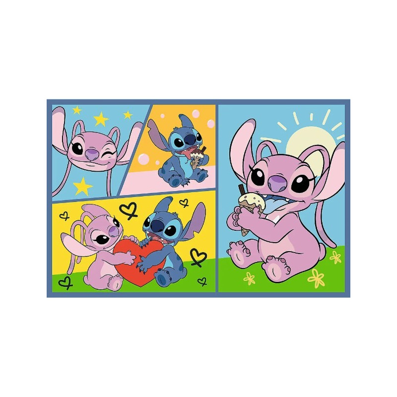 4448 Trefl Puzzle 2x70 elementów Ze Stitchem nie ma nudy