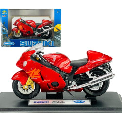 1:18 METALOWY MOTOCYKL MODEL WELLY MOTOR SUZUKI HAYABUSA CZERWONY 12828
