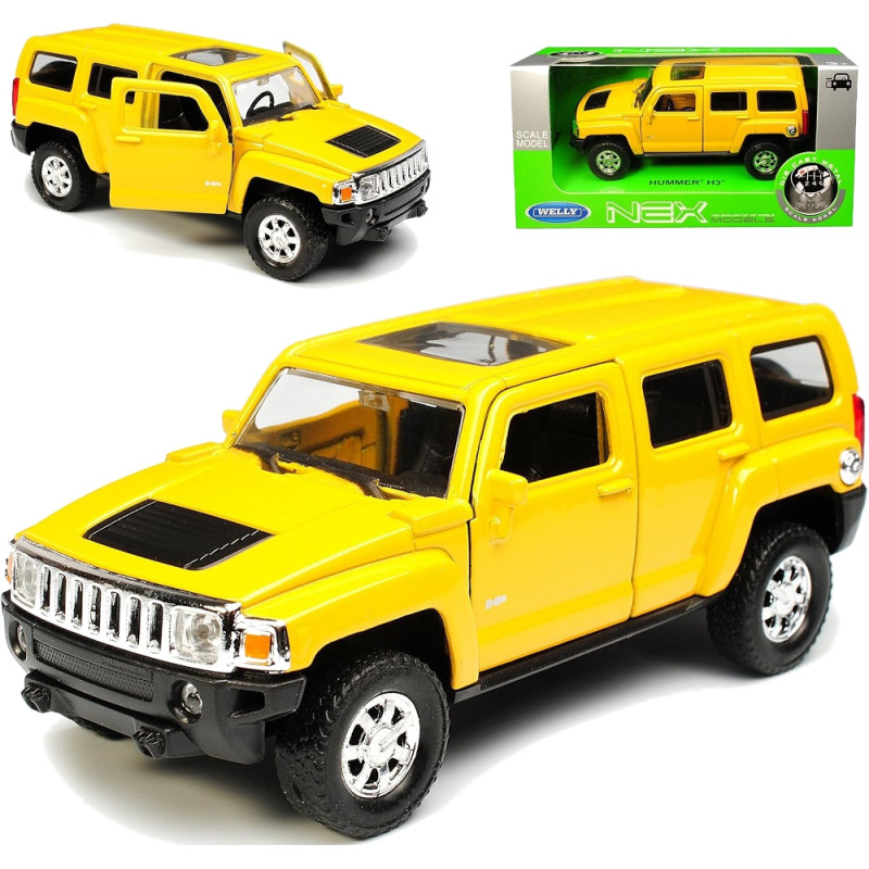 1:34 METALOWY MODEL WELLY HUMMER H3 ŻÓŁTY 43629F