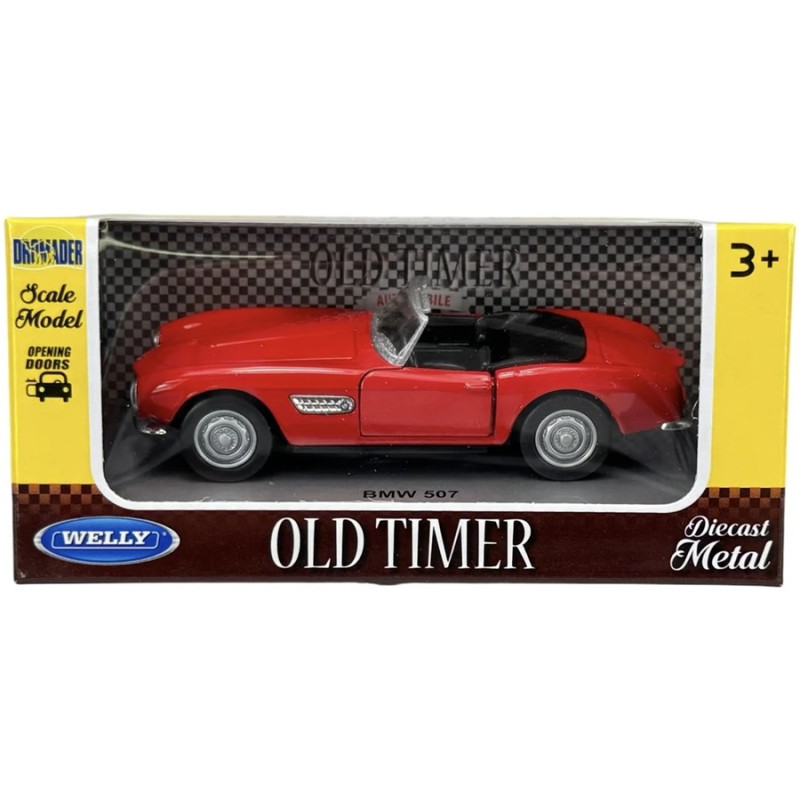 1:34 Metalowy model Welly BMW 507 czerwony Old Timer