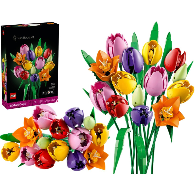 11501 Klocki Lego Botanicals Bukiet tulipanów  576 elementów 