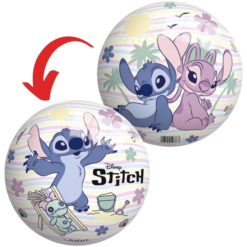 8663 DUŻA GUMOWA KOLOROWA PIŁKA DO GRY LILO I STITCH JOHN 23cm