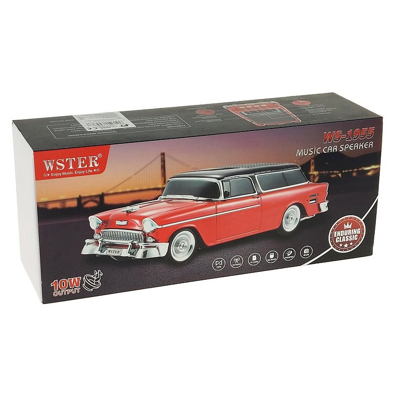 4368 Przenośny głośnik realistyczny model samochodu radio fm auto