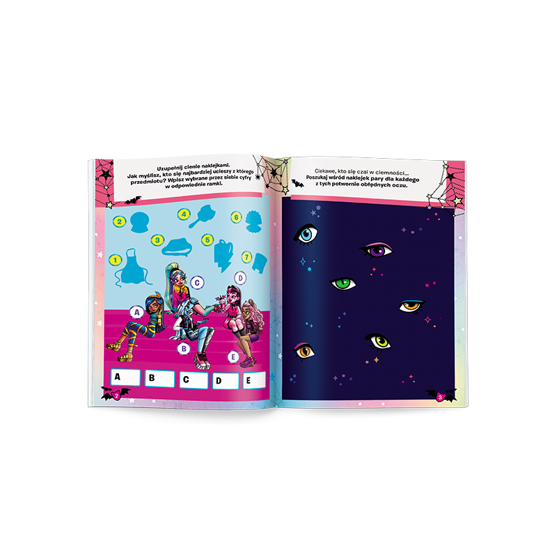 3996 Monster High 100 Brokatowych Naklejek Praca Zbiorowa 