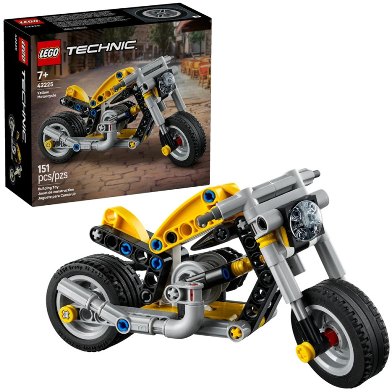 42225  Klocki Lego Technic Żółty motocykl 151 elementów