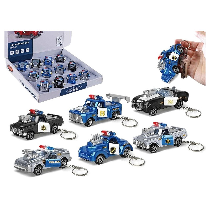 2714 Brelok AUTO POLICYJNE metalowe brelok do kluczy otwierane drzwi MIX