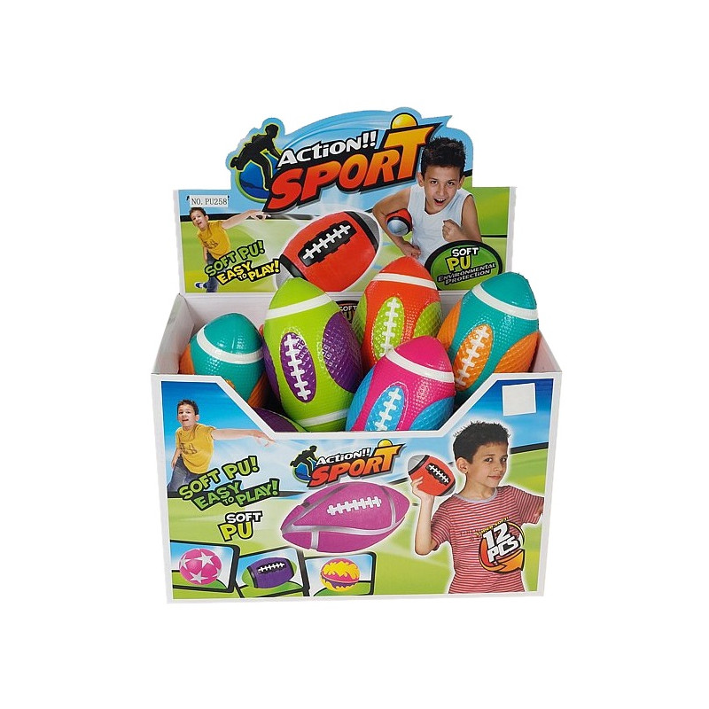 2455 Piłka z pianki do zabawy – rugby 16 cm antystresowa