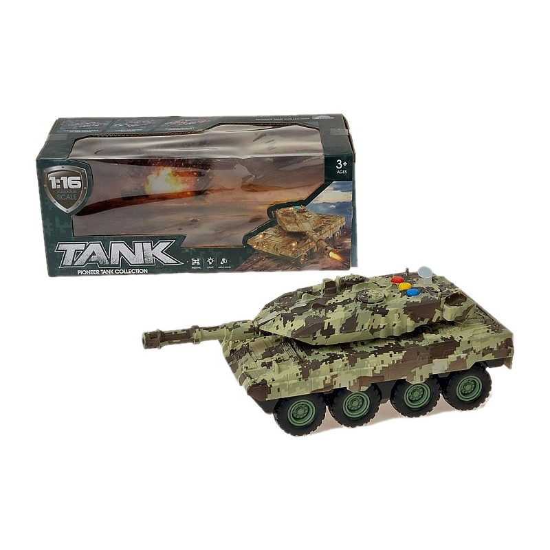 4291 Funkcyjny czołg ze światłem i dźwiękiem pojazd wojskowy tank armia