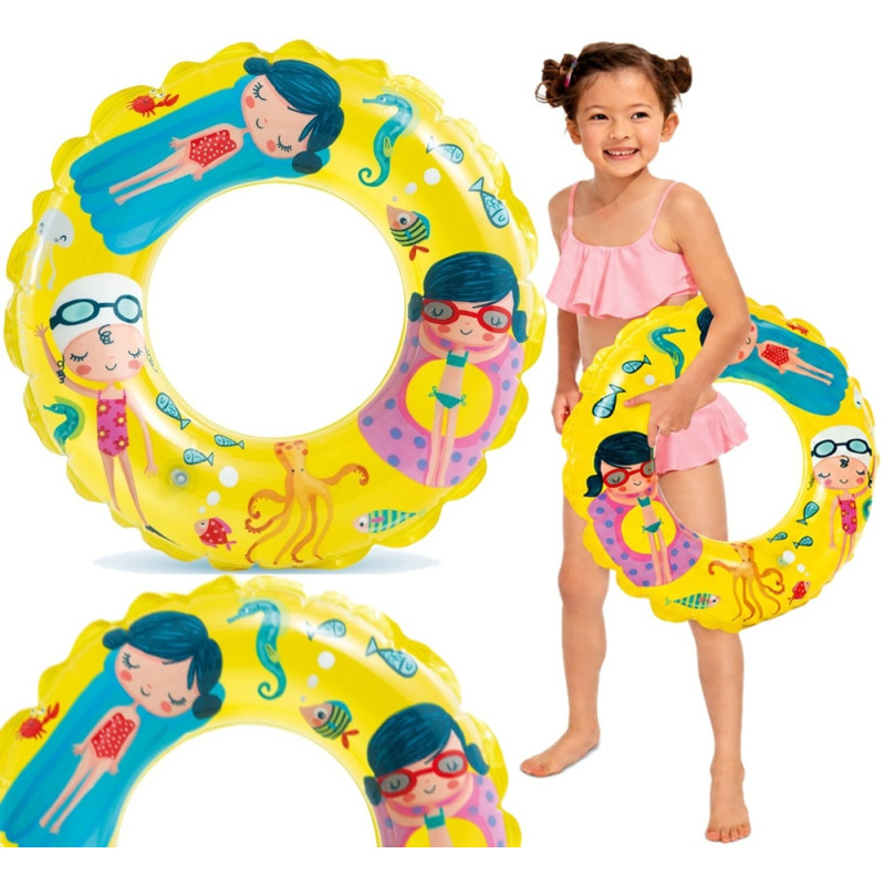59242 Koło do pływania dla dzieci dmuchane 61cm ponton kółko na basen plażę 