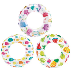 59241 Koło do Pływania Dmuchane dla Dzieci 61 cm Basen Plaża 3 Wzory Intex