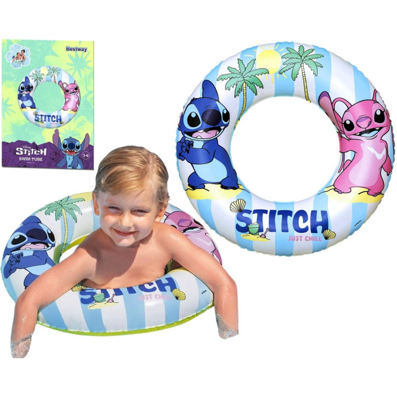 9104U Koło do pływania Stitch Disney Bestway 56 cm dla dzieci 3-6 lat 
