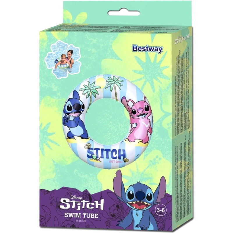 9104U Koło do pływania Stitch Disney Bestway 56 cm dla dzieci 3-6 lat 