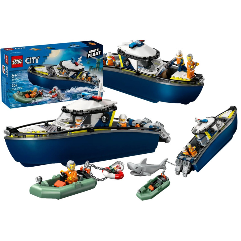 60456 Klocki Lego City Pościg łodzią policyjną 264 elementów 
