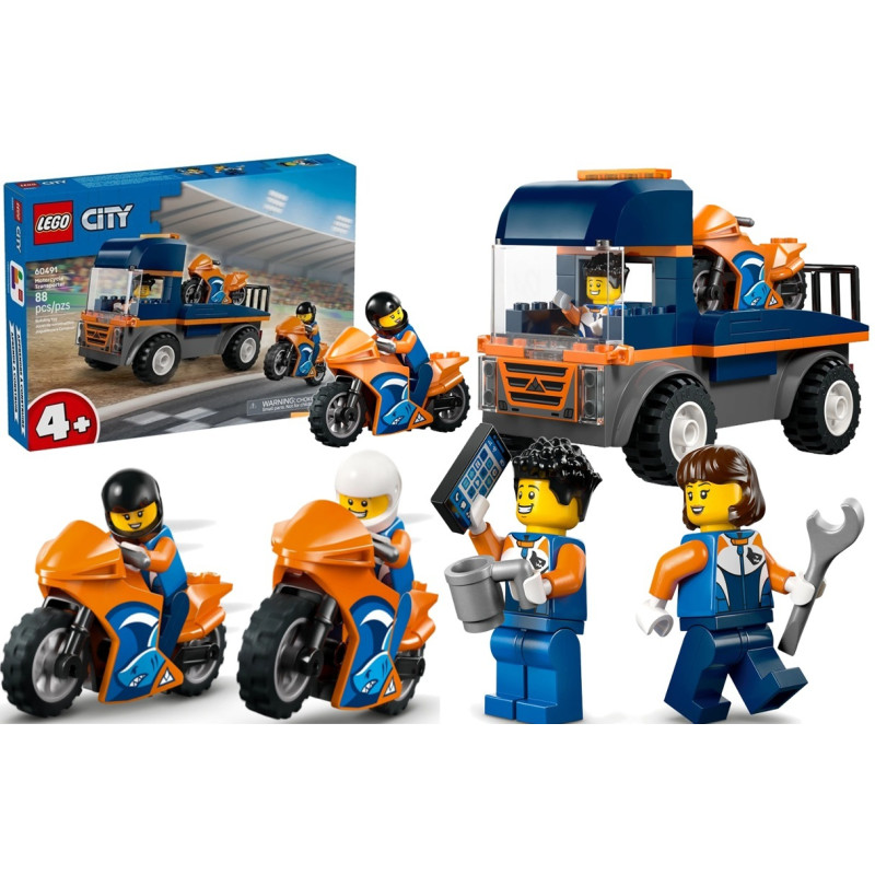 60491 Klocki Lego City Laweta dla motocykli 88 elementów