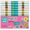 9155 ZESTAW 12szt MARKERY AKRYLOWE FLAMASTRY PISAKI 2 KOŃCÓWKI
