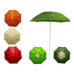 0297 Parasol Plażowy Ogrodowy Składany 180 cm Lekki Regulowany Motyw Owoców