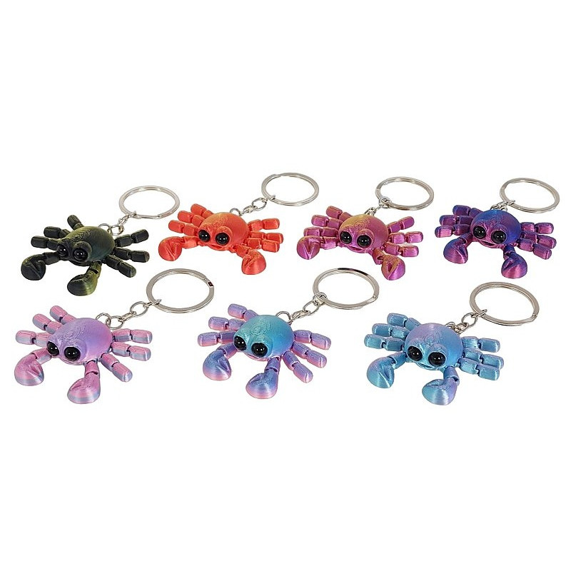 4107 Brelok Krab 3D ruchomy antystresowy do kluczy plecaka figurka 