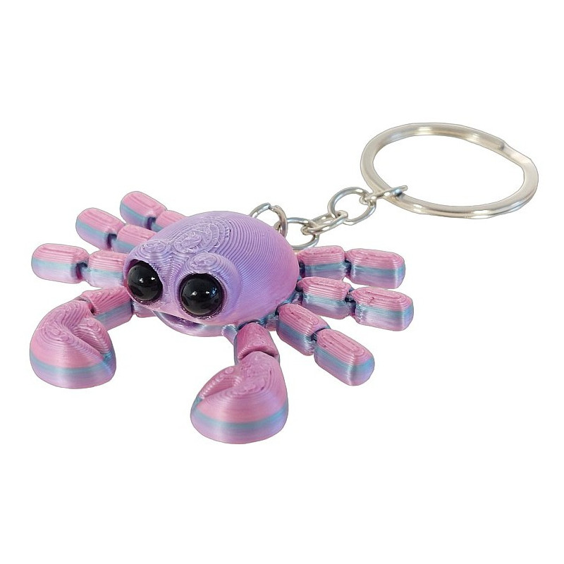 4107 Brelok Krab 3D ruchomy antystresowy do kluczy plecaka figurka 