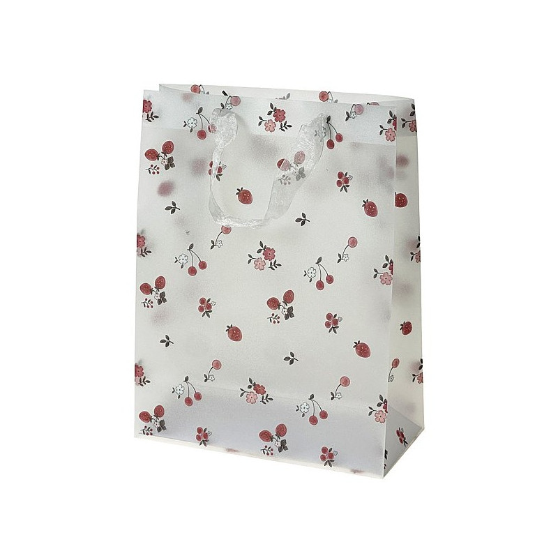 9011  Torba torebka prezentowa urodzinowa przeźroczysta 33 x 25 x 12 cm
