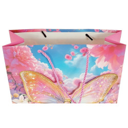 8868 Torba torebka prezentowa urodzinowa motyl 3D 31,5 x 25,5 x10 cm 