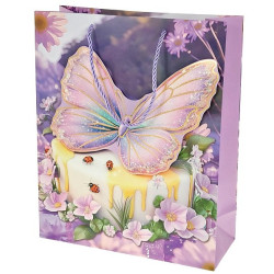 8868 Torba torebka prezentowa urodzinowa motyl 3D 31,5 x 25,5 x10 cm 
