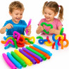 3575 Rurki Sensoryczne Pop Tube 6szt Kolorowe Elastyczne Rozciągane Antystresowe