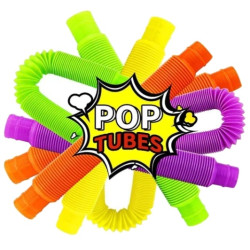 3575 Rurki Sensoryczne Pop Tube 6szt Kolorowe Elastyczne Rozciągane Antystresowe