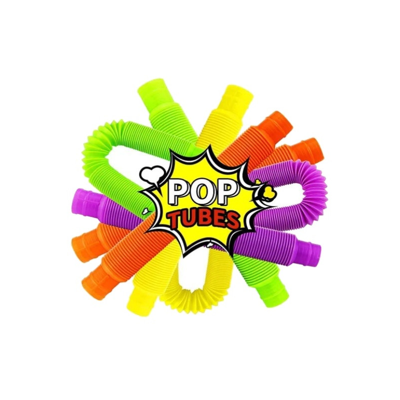 3575 Rurki Sensoryczne Pop Tube 6szt Kolorowe Elastyczne Rozciągane Antystresowe
