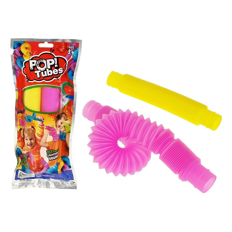 3582 Rurki Sensoryczne Pop Tube 2szt Kolorowe Elastyczne Rozciągane Antystresowe