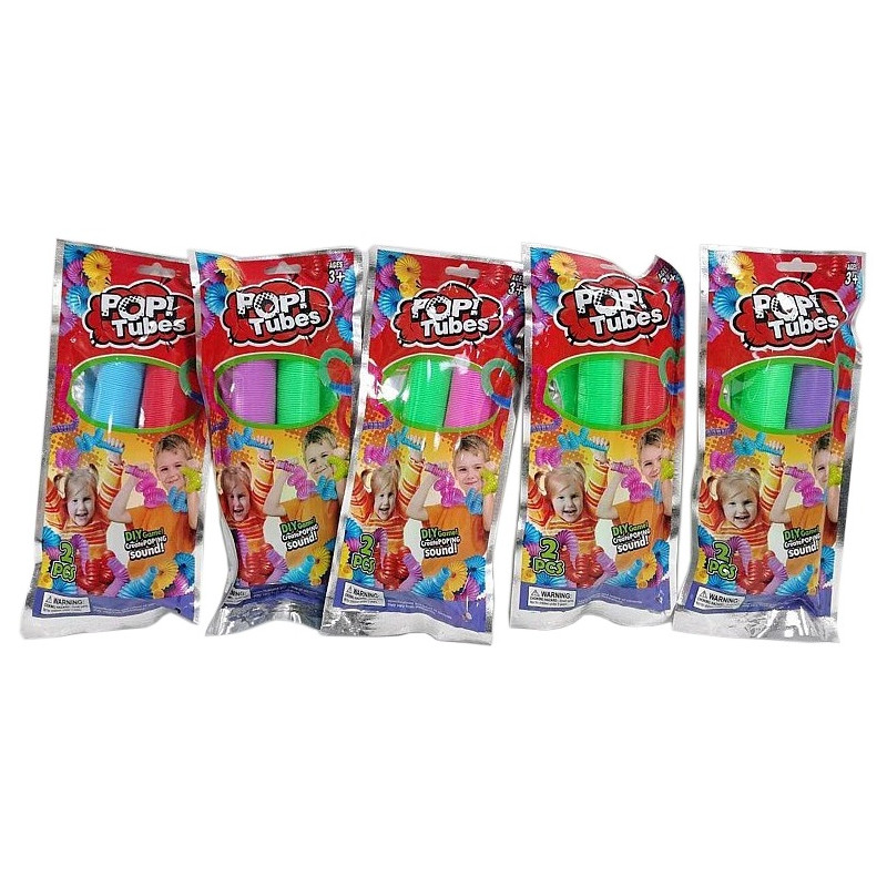 3582 Rurki Sensoryczne Pop Tube 2szt Kolorowe Elastyczne Rozciągane Antystresowe