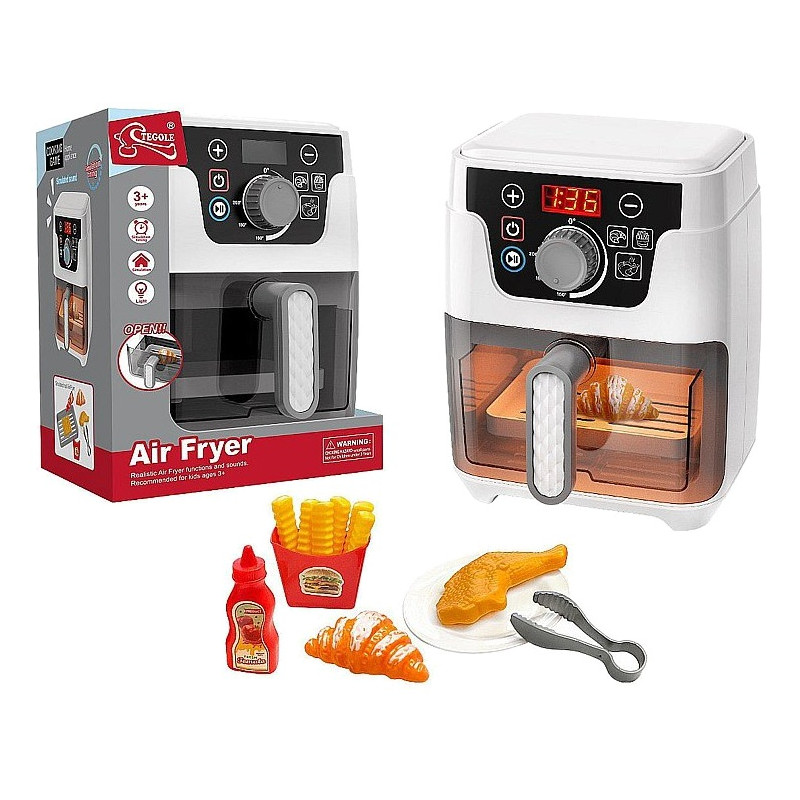 3438 Zabawka Air Fryer dla Dzieci - Interaktywny Zestaw Kuchenny z Frytkami 